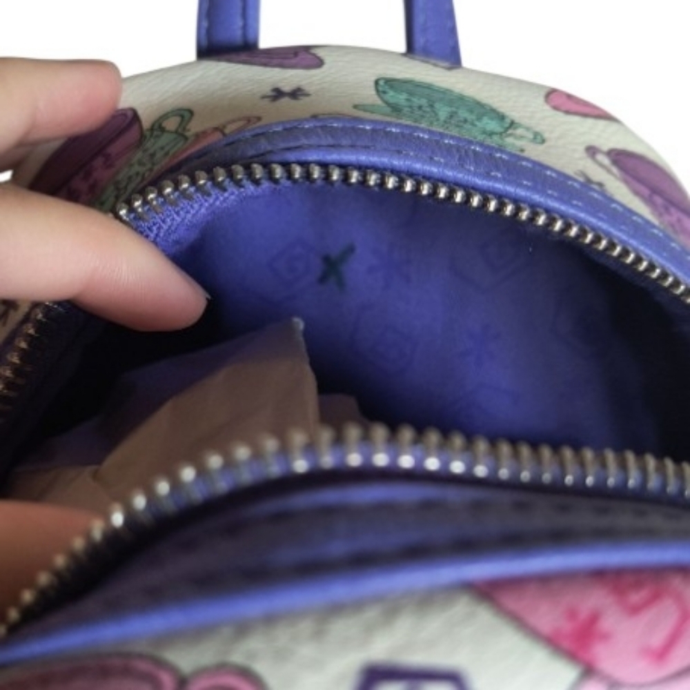 Loungefly Disney Parks Alice In Wonderland Mad Tea Party Mini Backpack - Picture 8 of 9